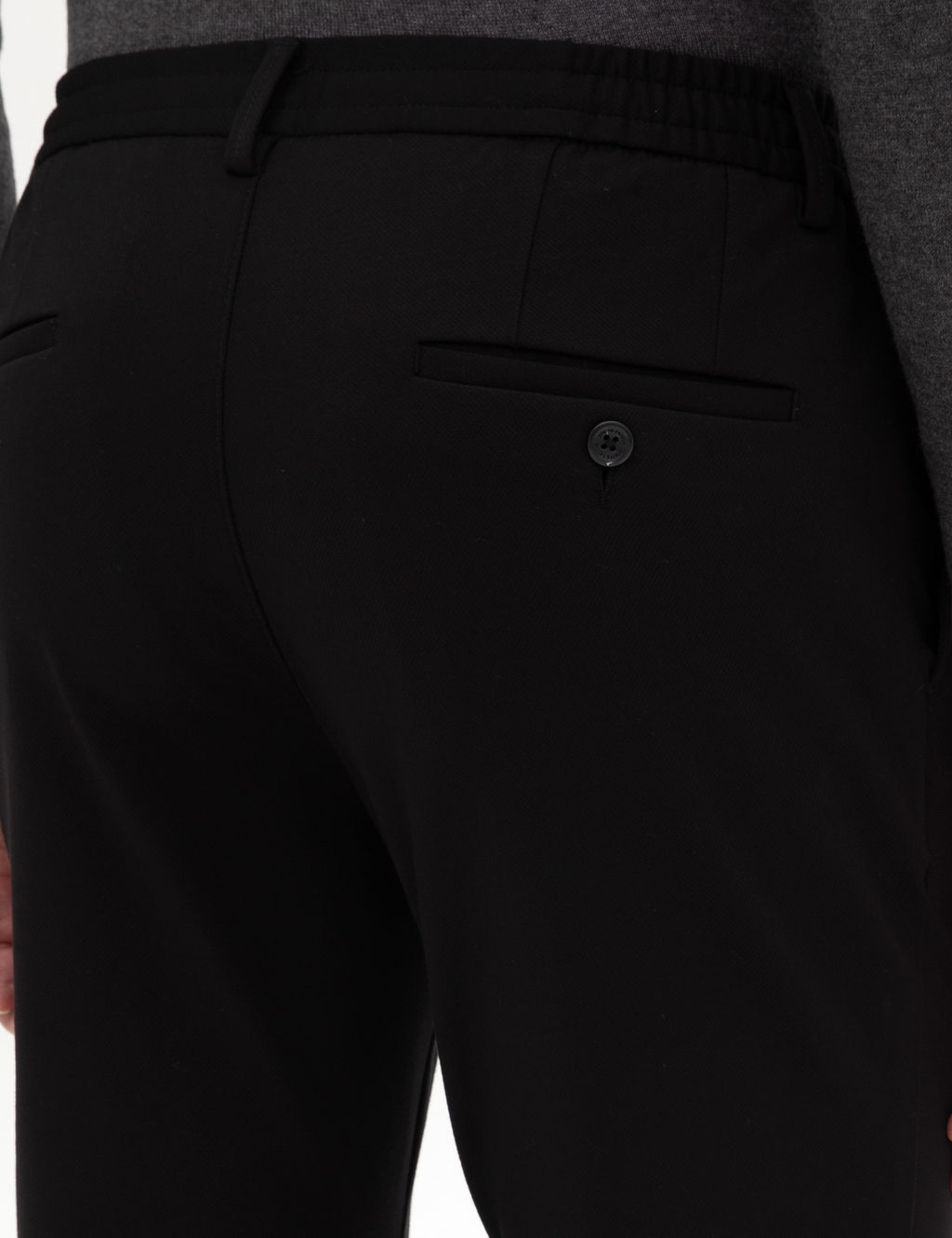 Siyah Beli Lastikli Kordonlu Klasik Jogger Pantolon