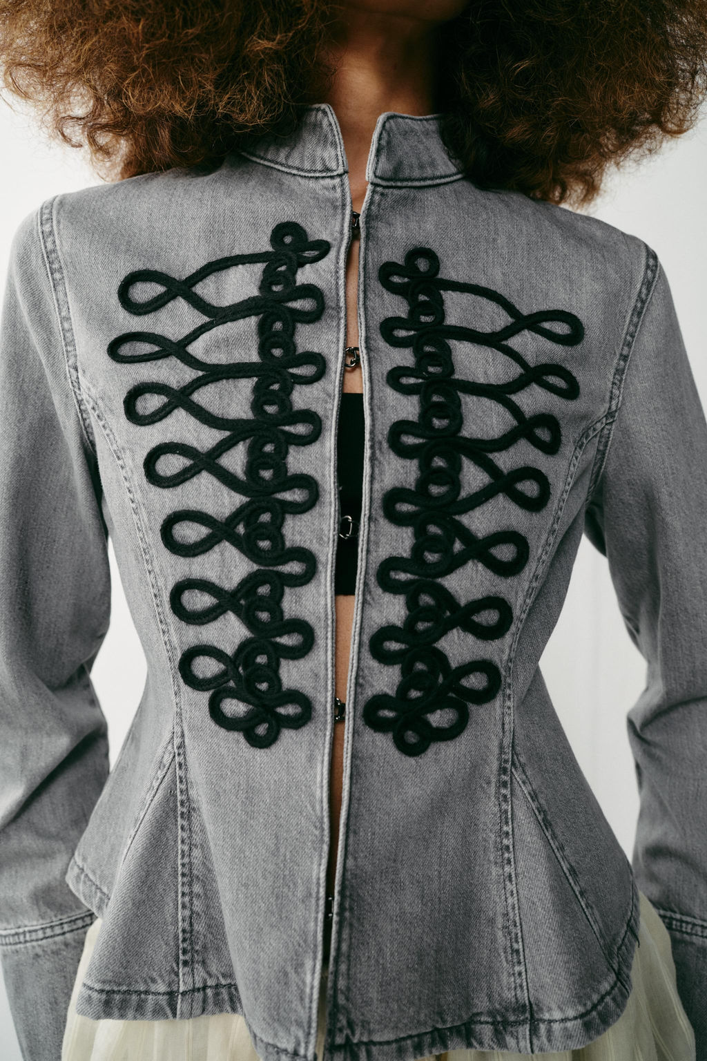 CHAQUETA Z1975 PEPLUM ALAMARES / Gris vigor? - Zara фото 4