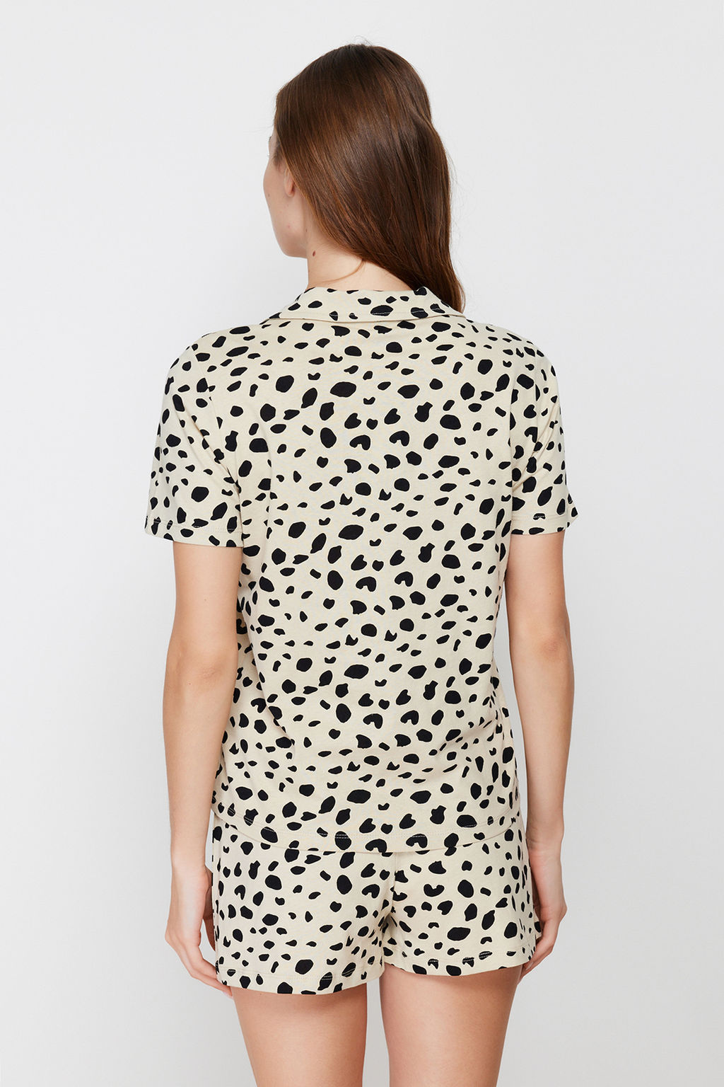 Trendyolmilla Cok Renkli %100 Pamuklu Leopar Desenli Sortlu Orme Pijama Tak?m? THMSS24PT00025  фото 7