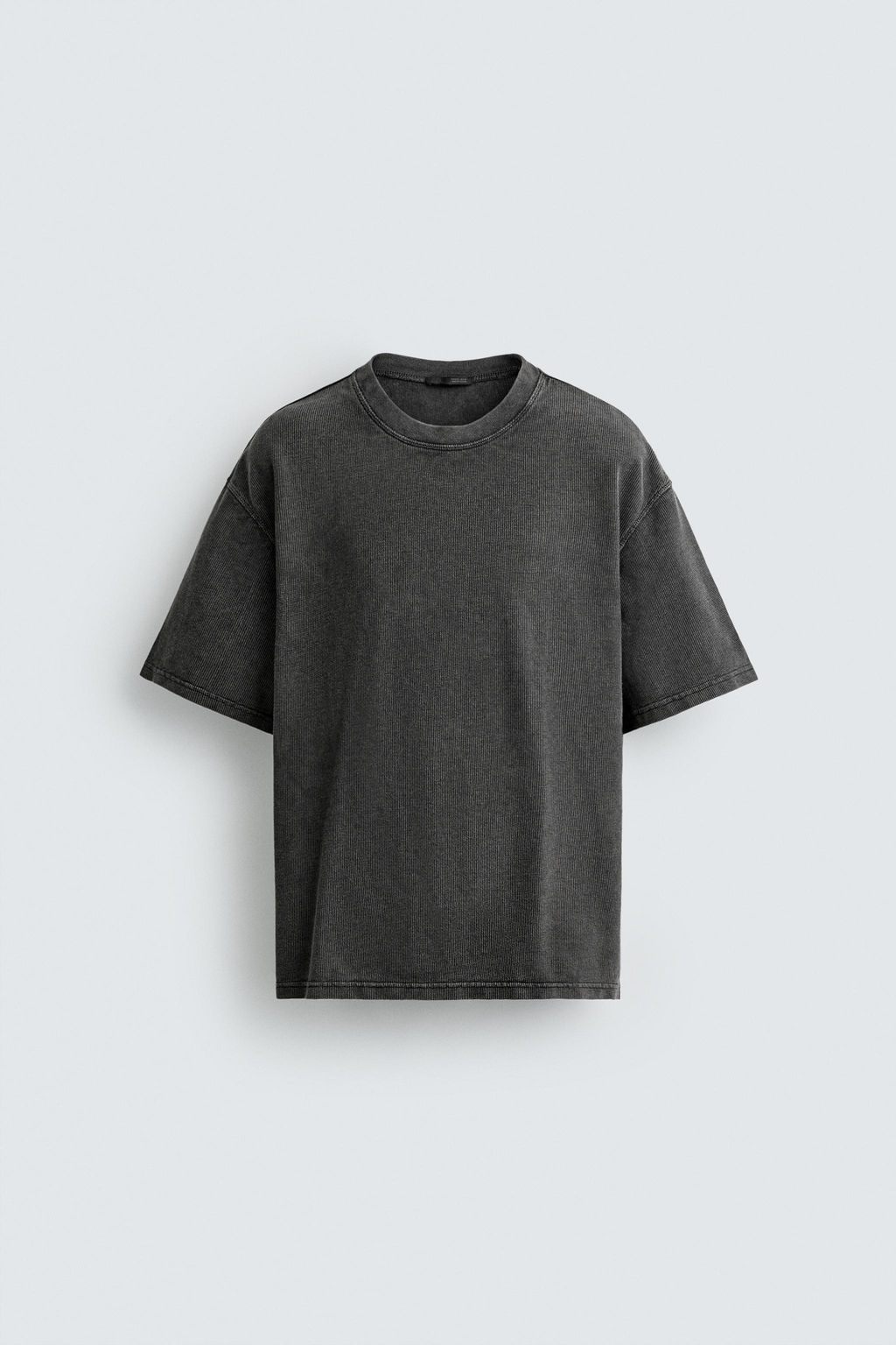 CAMISETA LAVADA ESTRUCTURA WAFFLE / Gris antracita