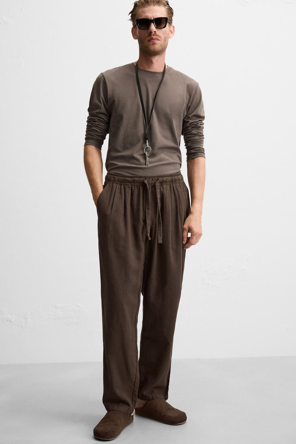 COTTON - LINEN TROUSERS - Zara фото 14