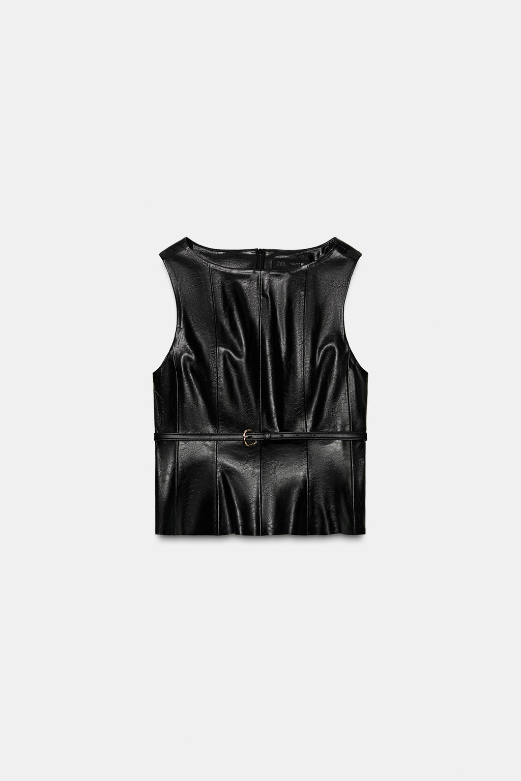 FAUX LEATHER BELTED TOP - Zara фото 2