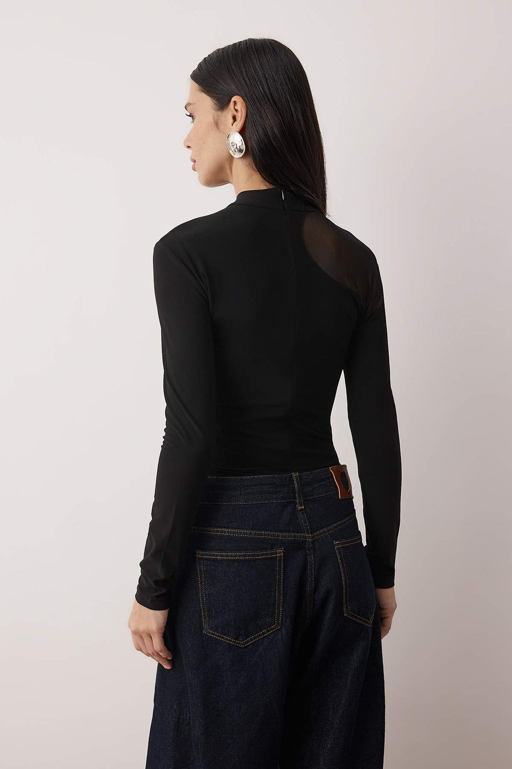 Trendyolmilla Siyah Transparan Detayl? Orme Tul Body TPRAW24BD00011  фото 12