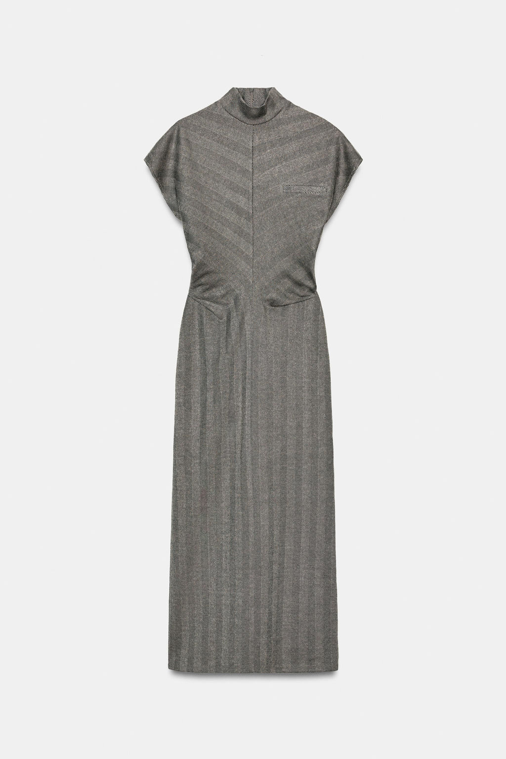 HERRINGBONE MIDI DRESS - Zara фото 18