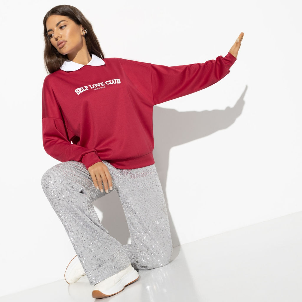 Свитшот свободного кроя с воротничком Модный сдвиг - Charutti фото 8