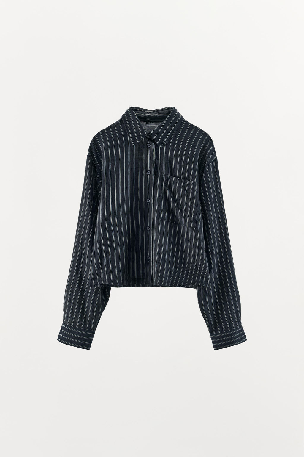 CAMISA ESTAMPADO RAYAS / Marino / Blanco - Zara фото 4