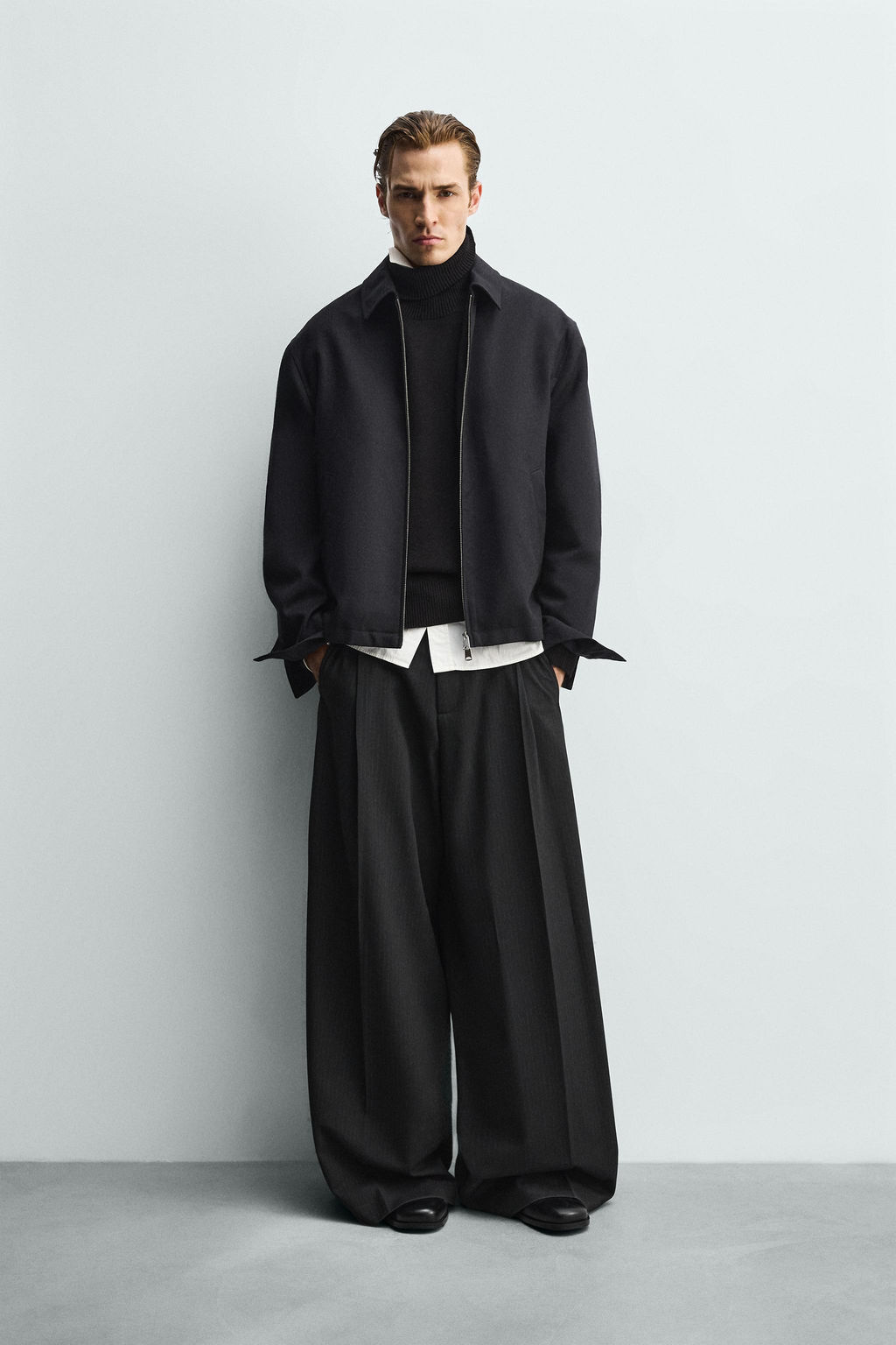 WIDE-LEG PLEATED TROUSERS - Zara фото 11