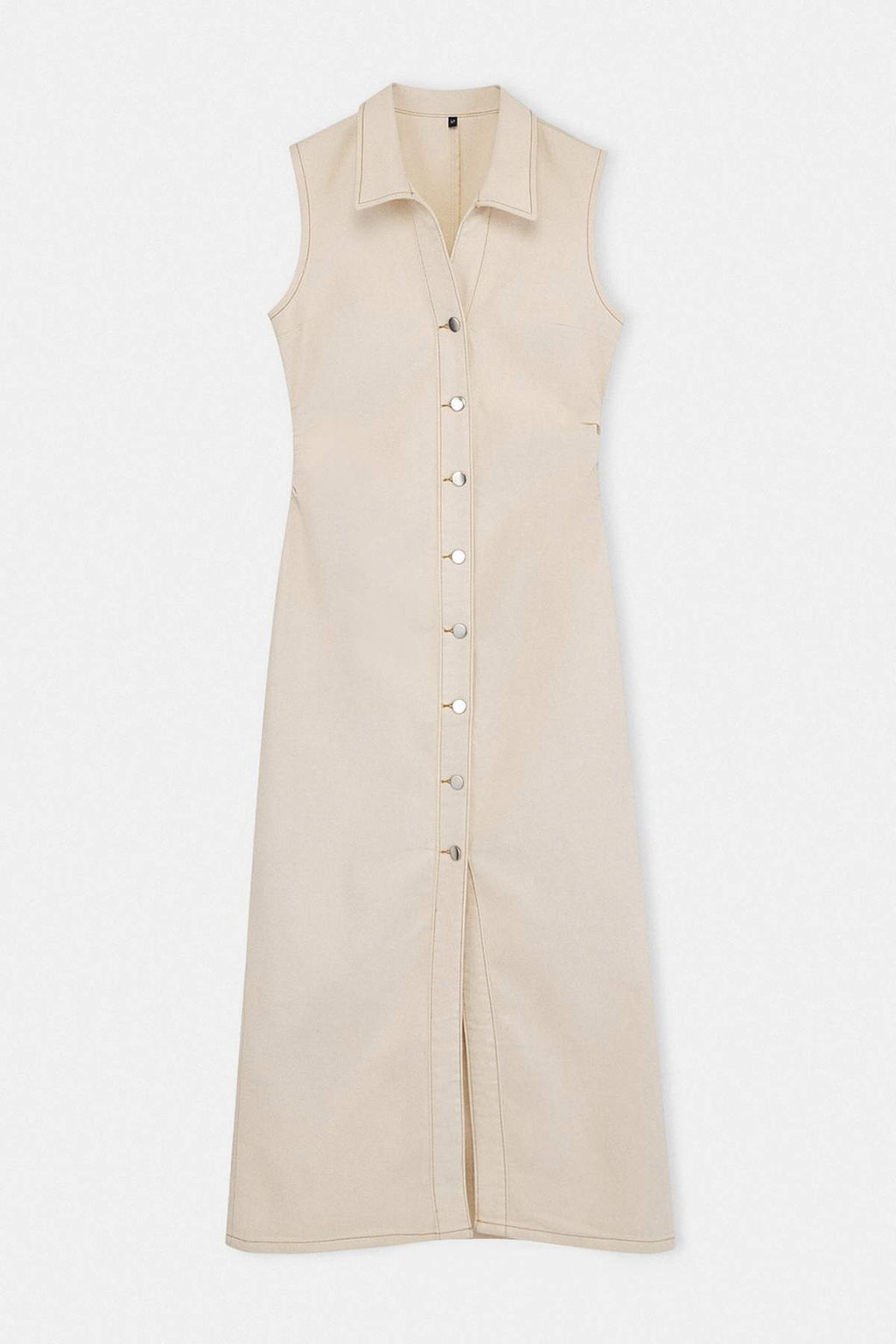 Ekru Dugme Detayl? Kolsuz Maxi Denim Elbise TWOSS26EL00216 - Trendyolmilla фото 5