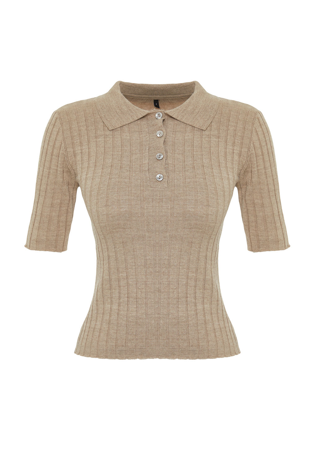Vizon Basic Polo Yaka T-Shirt Gorunumlu Ince Bluz TWOSS20BZ0112