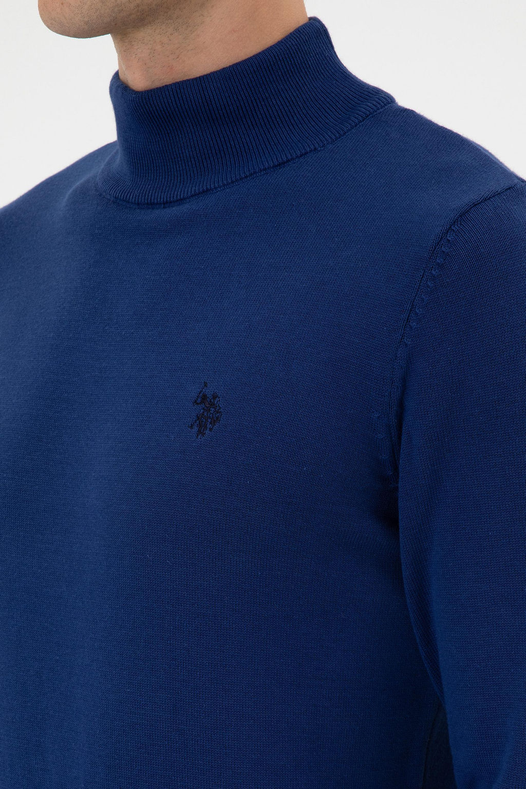 Erkek Slim Fit Bo_azl_ _ndigo Basic Kazak - U.s. polo assn фото 7