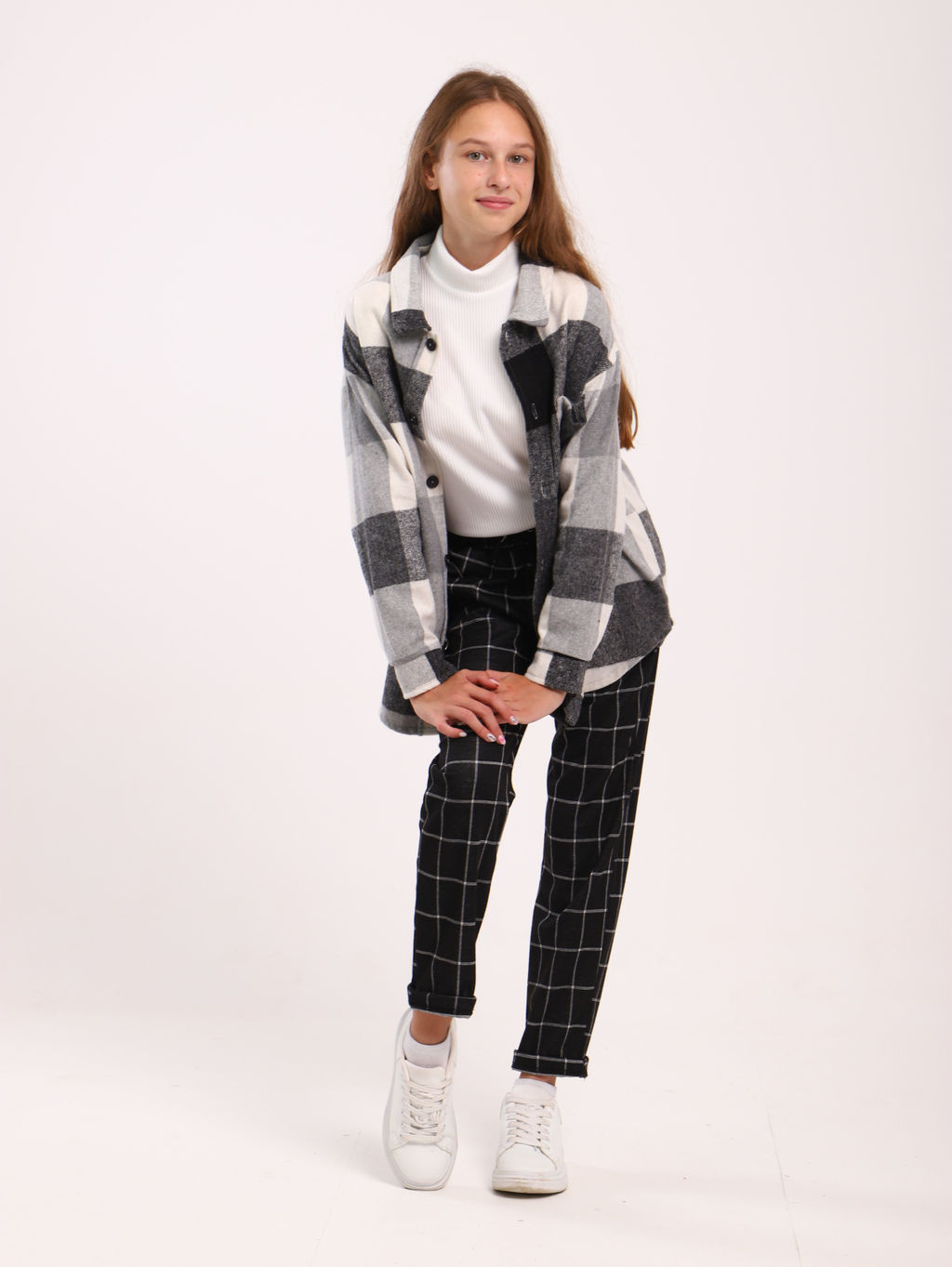 Рубашка Гранж коричневая клетка - Ладошки фото 67