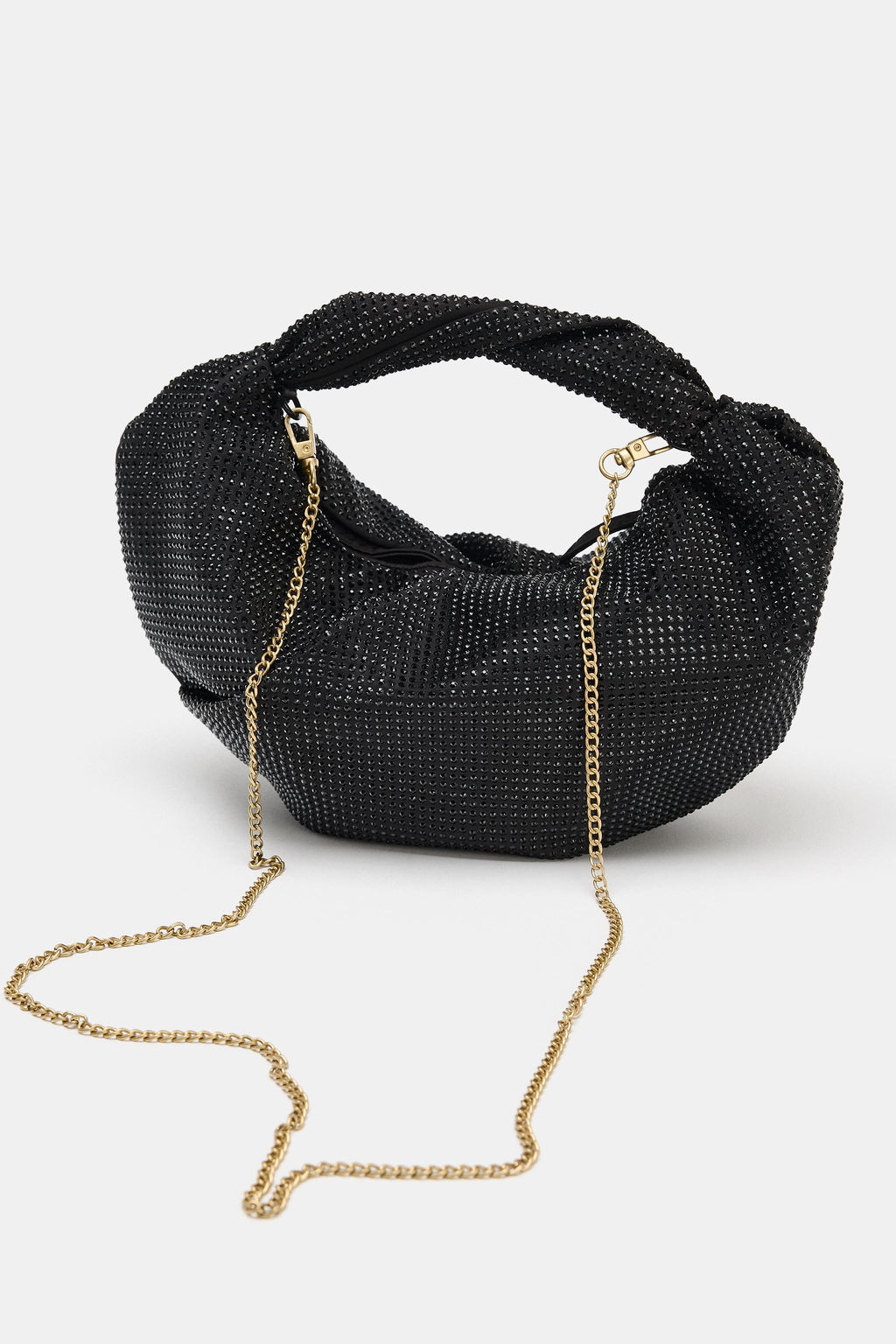 BOLSO DE MANO APLIQUES BRILLANTES / Negro - Zara фото 4
