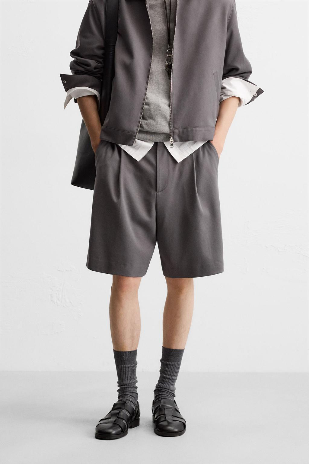 PLEATED RELAXED FIT BERMUDA SHORTS - Zara фото 12