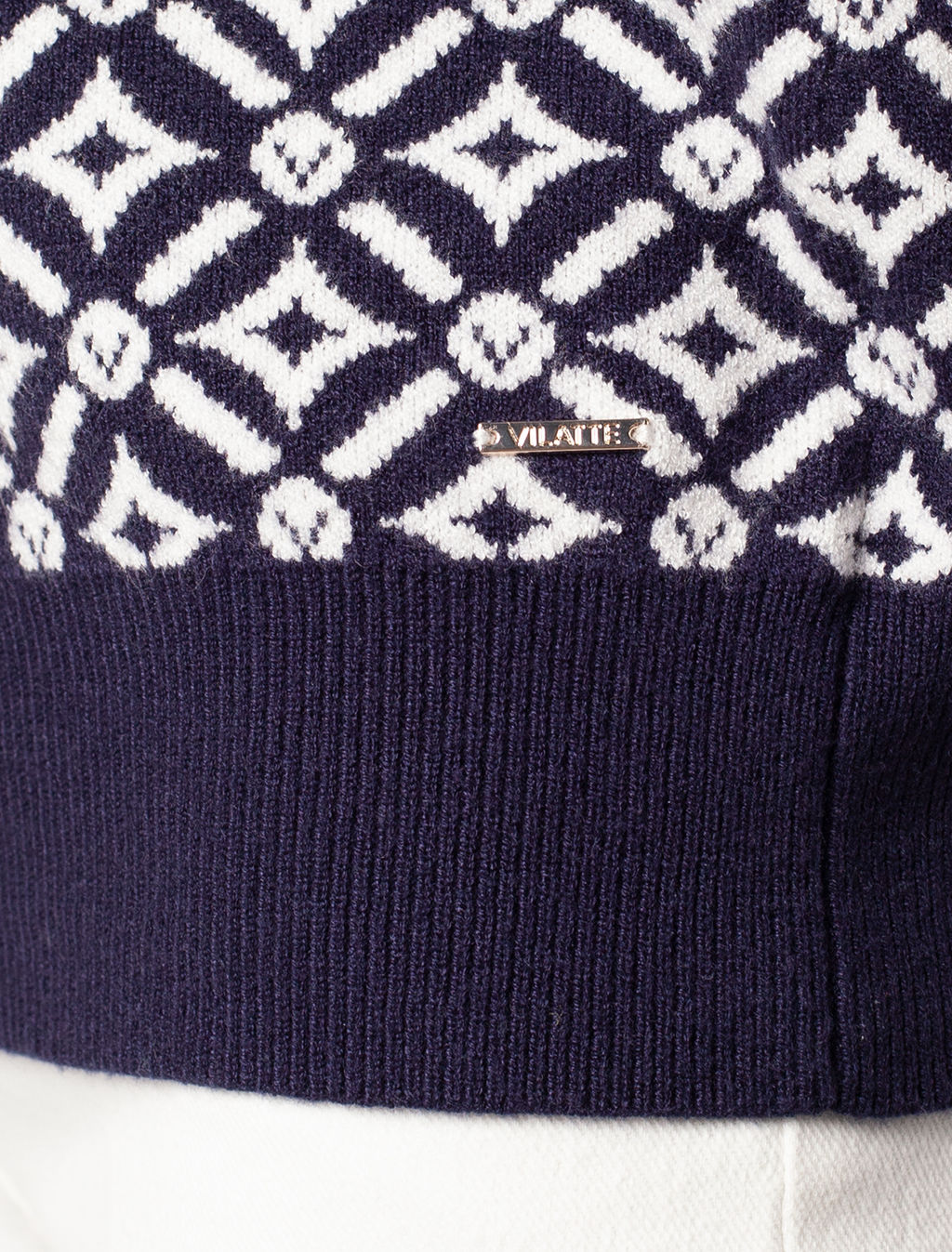 VILATTE / Жакет тонкой и эластичной жаккардовой вязки  фото 4