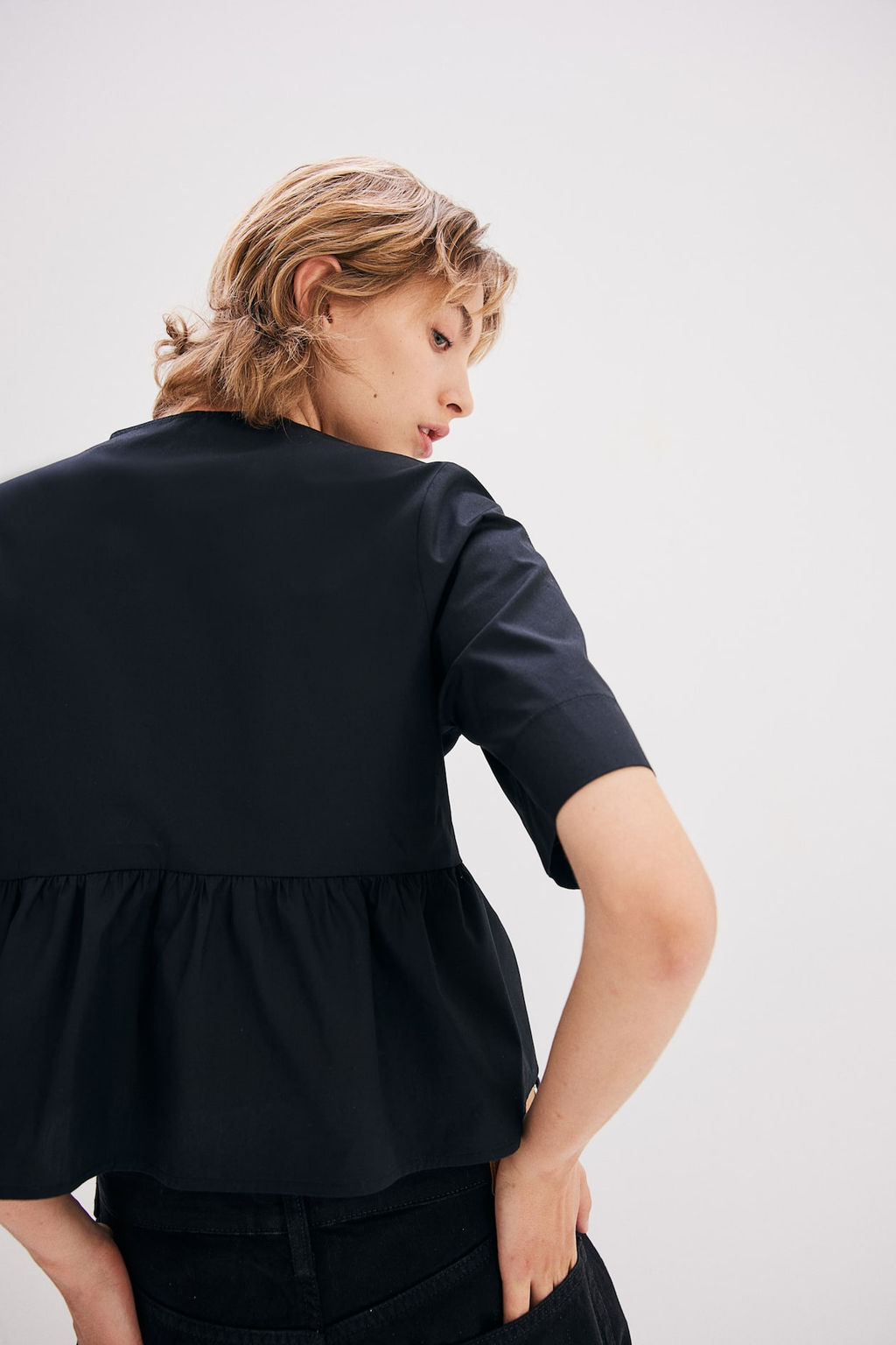 Blusa de popelina con cierre de lazada - H&m фото 5