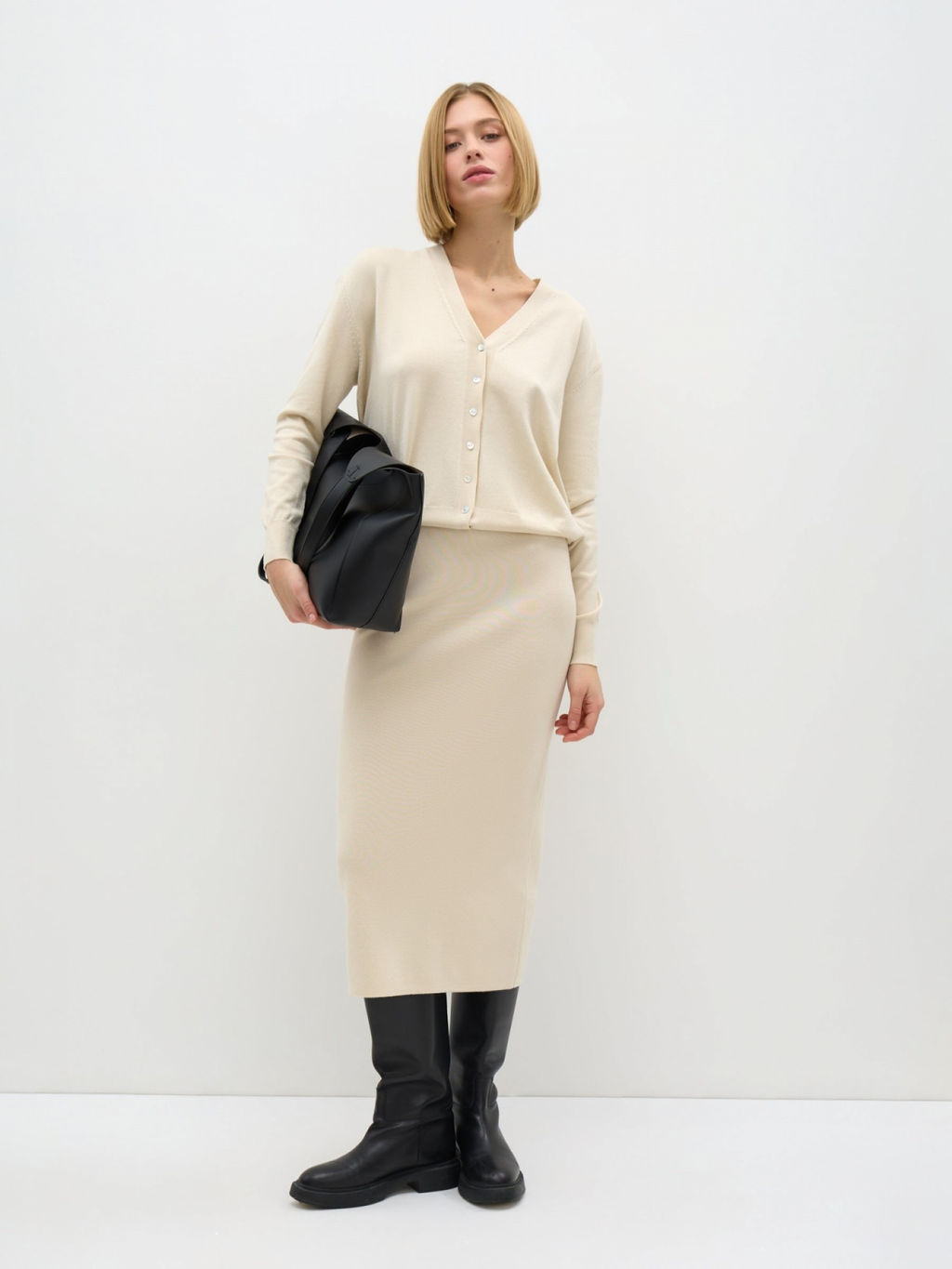 Conso/KCL 240717 - light beige Кардиган женский  фото 4