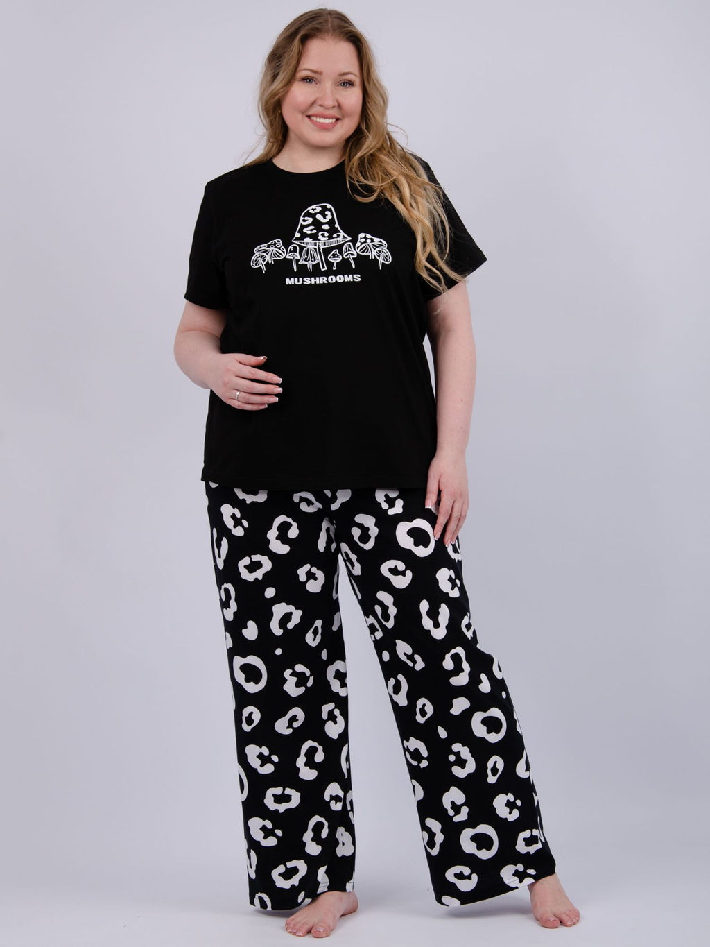 Пижама Грибочки, трикотаж - Малина фото 2