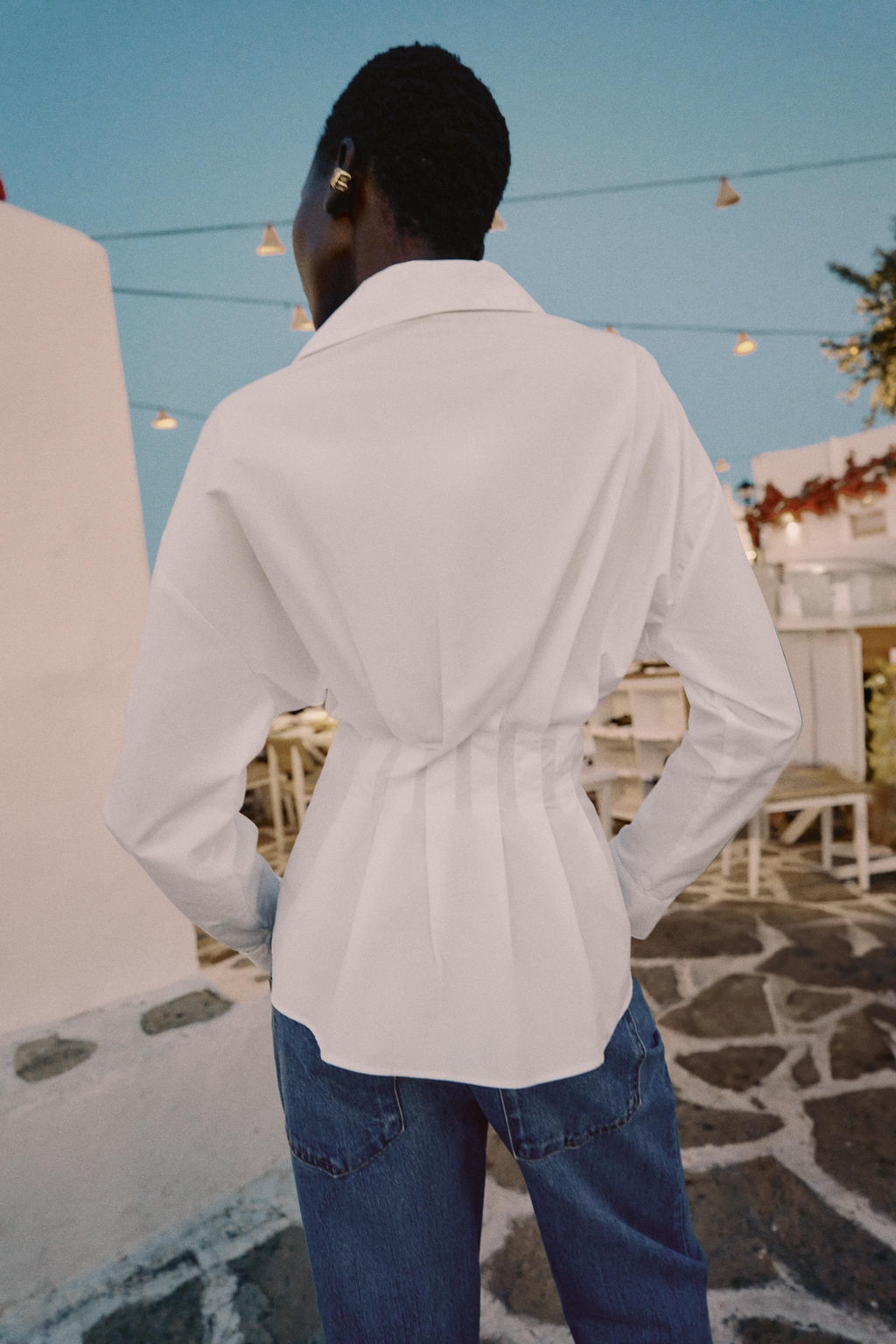 CAMISA POPEL?N PLIEGUES / Blanco - Zara фото 5
