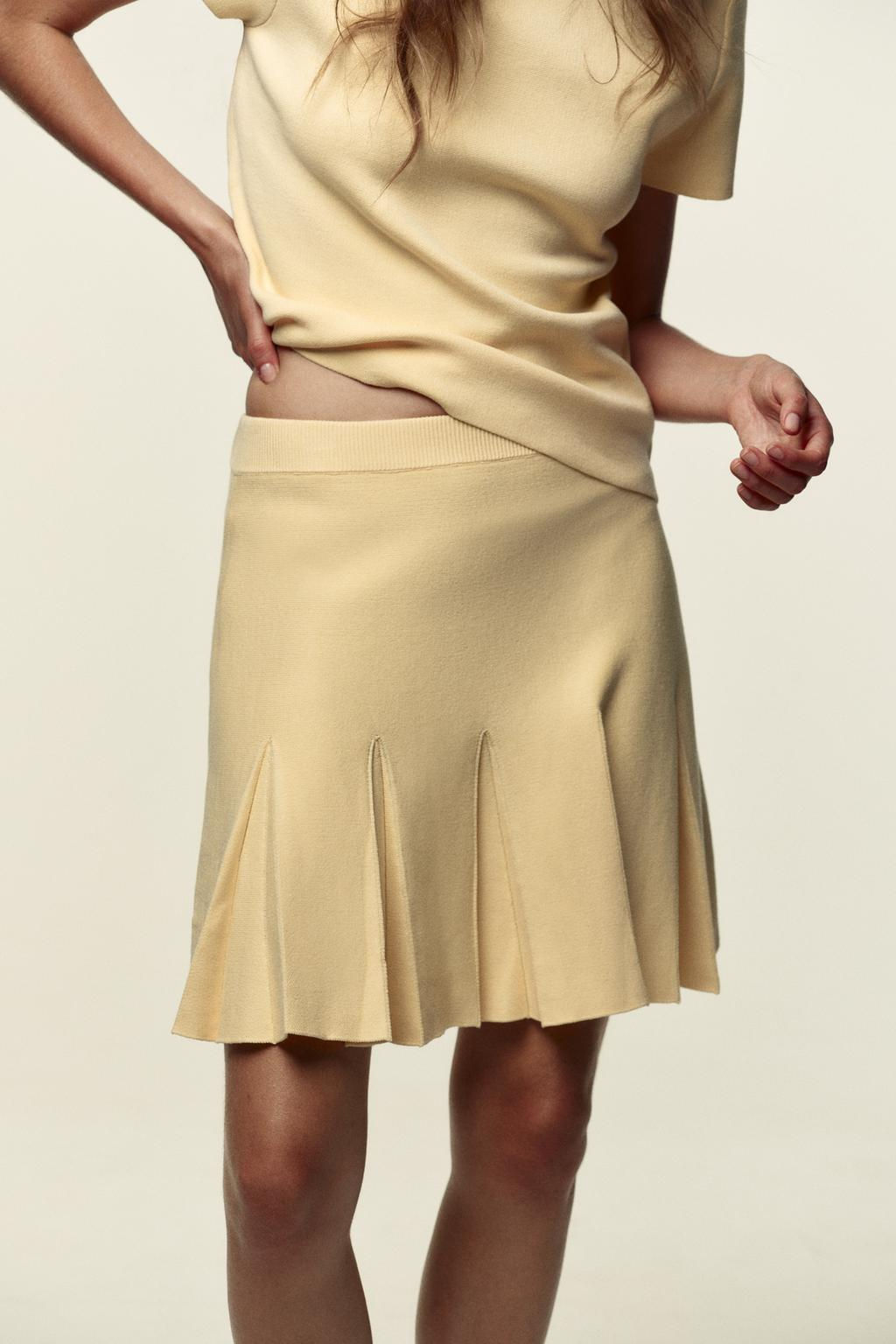 PLEATED KNIT MINI SKIRT - Zara фото 10