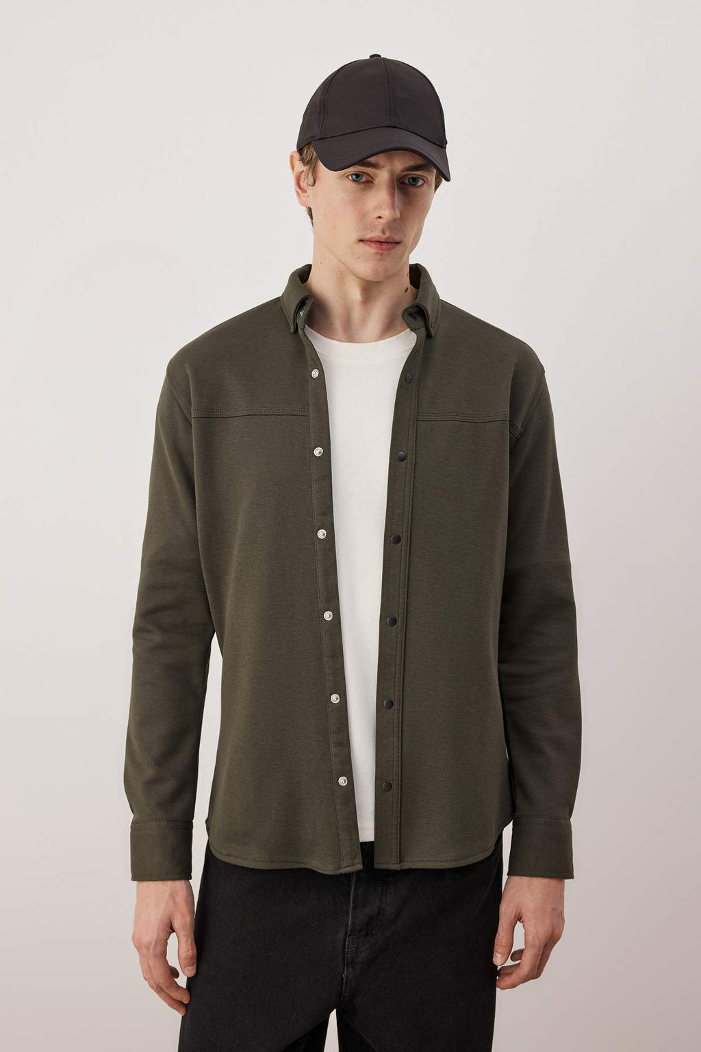 Antrasit Regular Fit Dokulu Erkek Gomlek TMNAW26GO00023 - Trendyolmilla фото 8