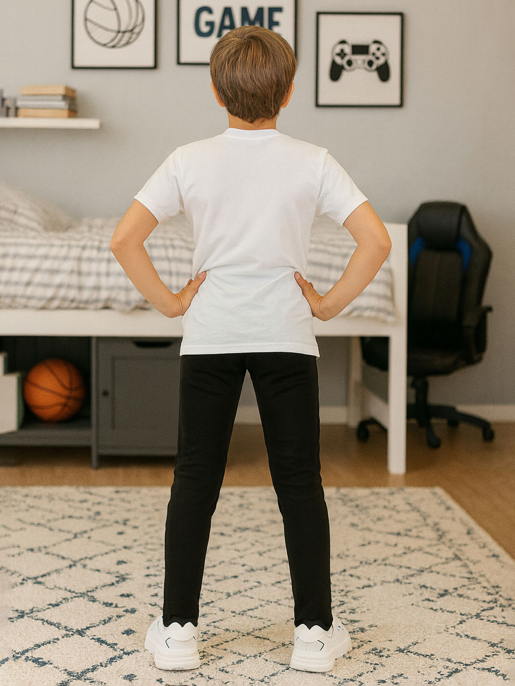 Брюки трико детские черные 401 (140, 72)