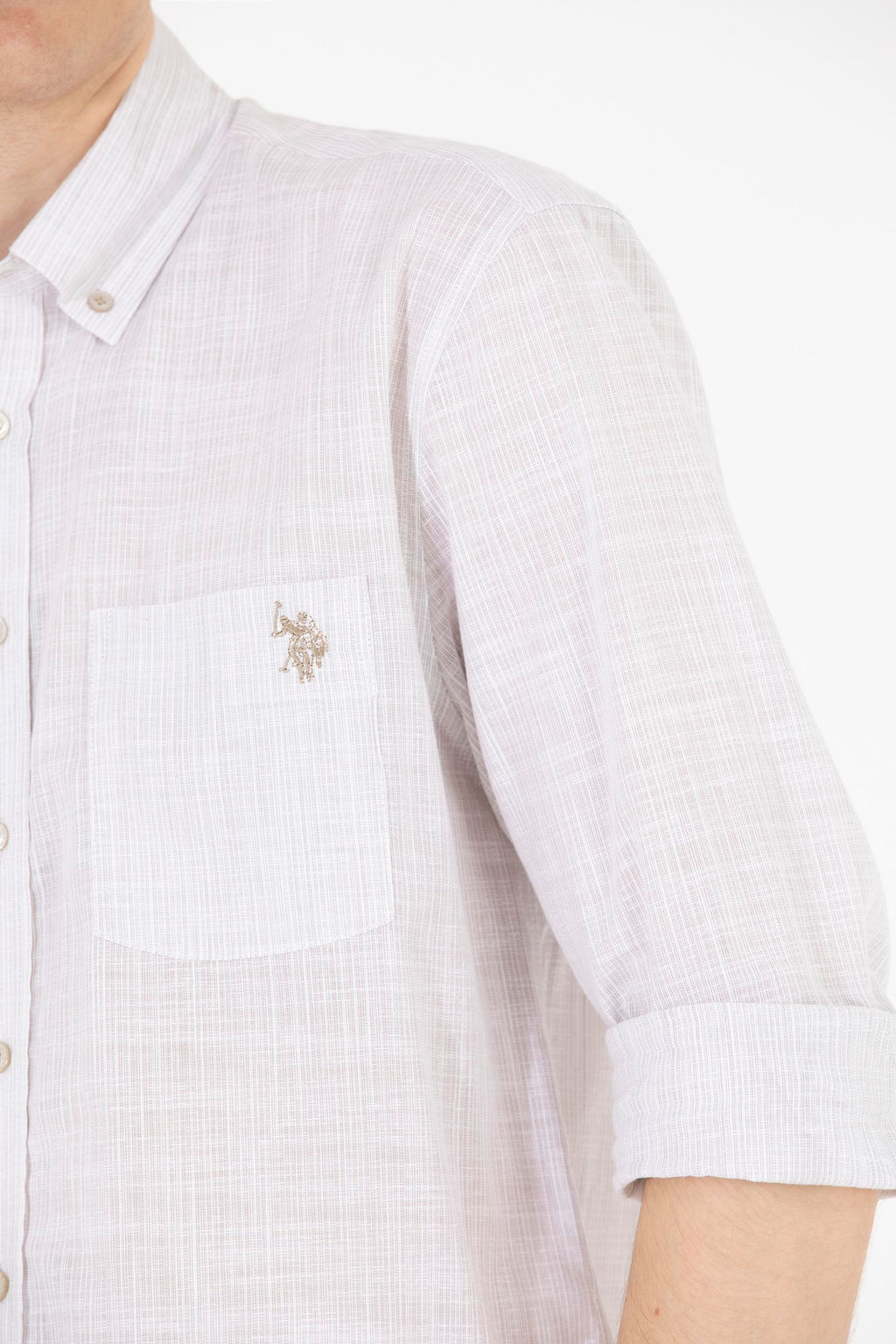 U. S. Polo Assn Мужская рубашка с длинным рукавом Stone - U.s. polo assn фото 21
