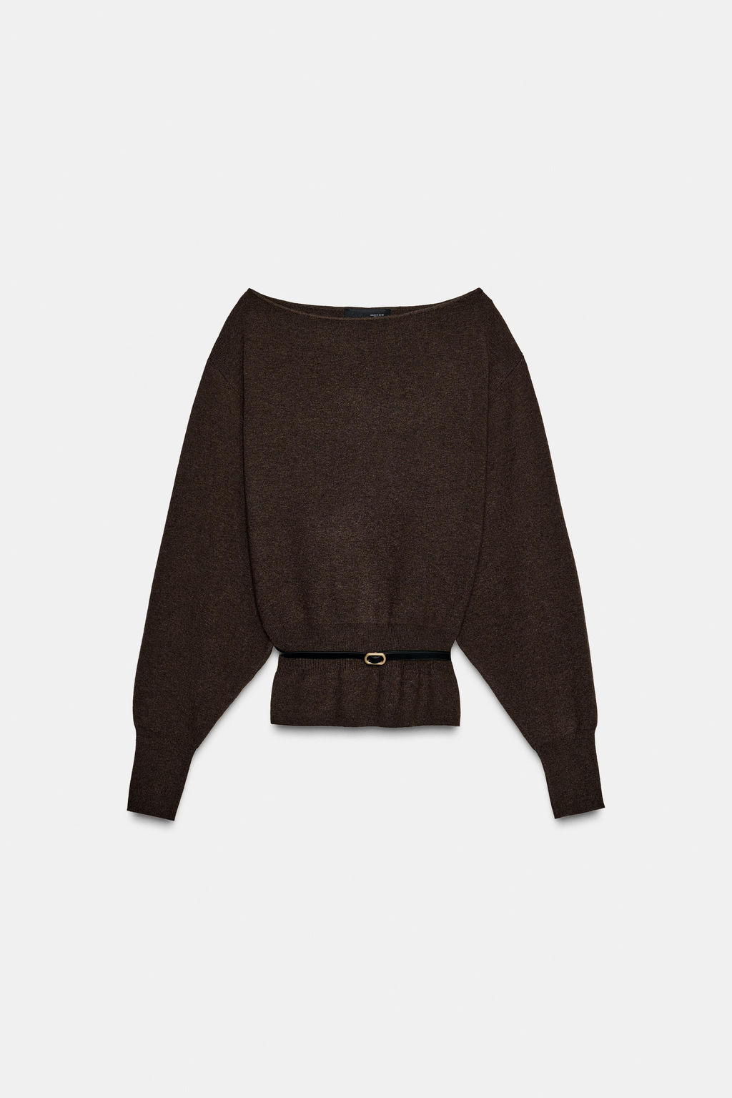 PLAIN KNIT JUMPER WITH BELT - Zara фото 7