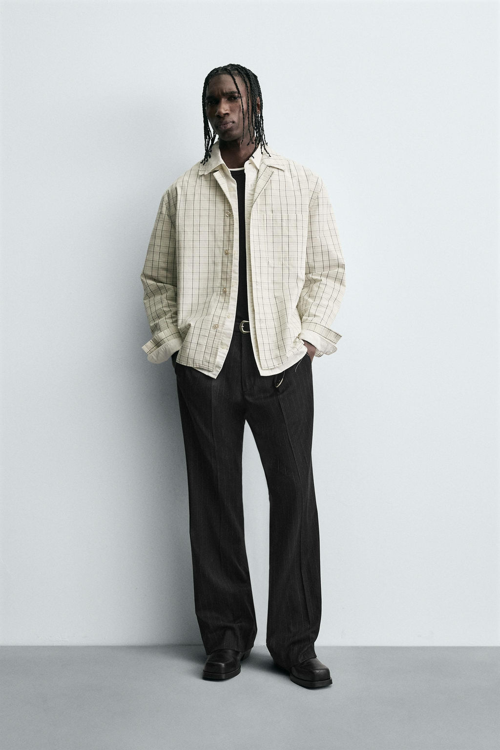 TEXTURED CHECK OVERSHIRT