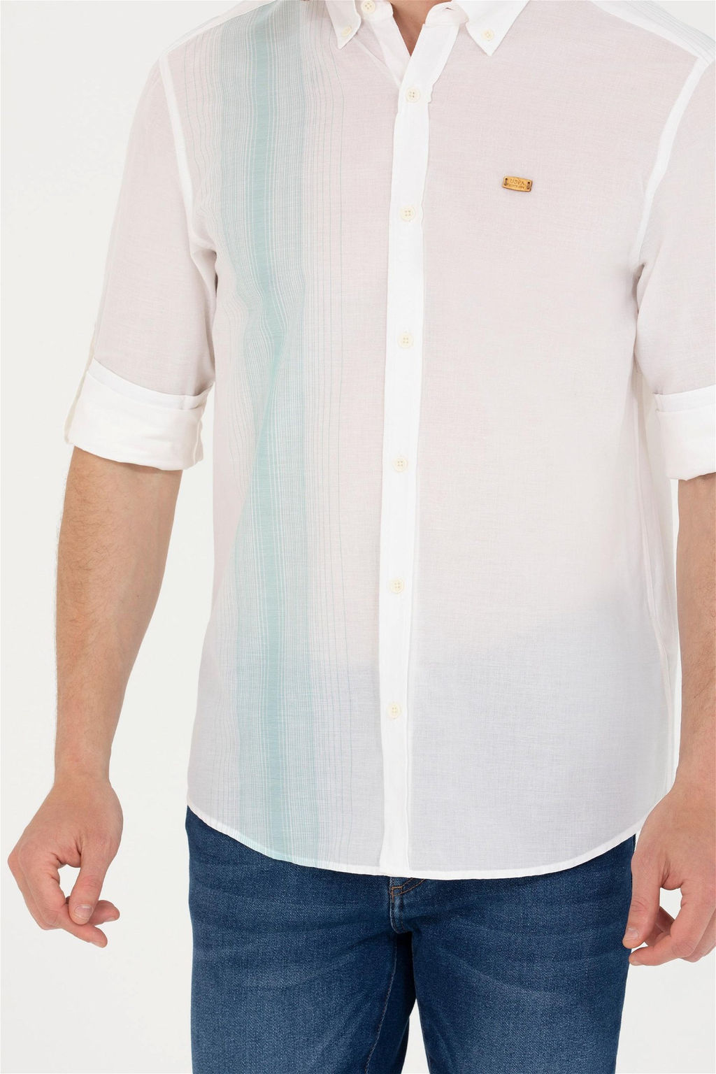 U. S. Polo Assn Мужская белая рубашка с длинным рукавом - U.s. polo assn фото 13