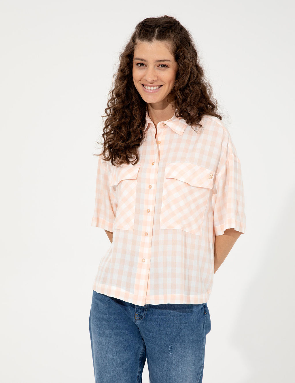 Pembe Kareli Crop K_sa Kollu G_mlek - Pierre cardin фото 3