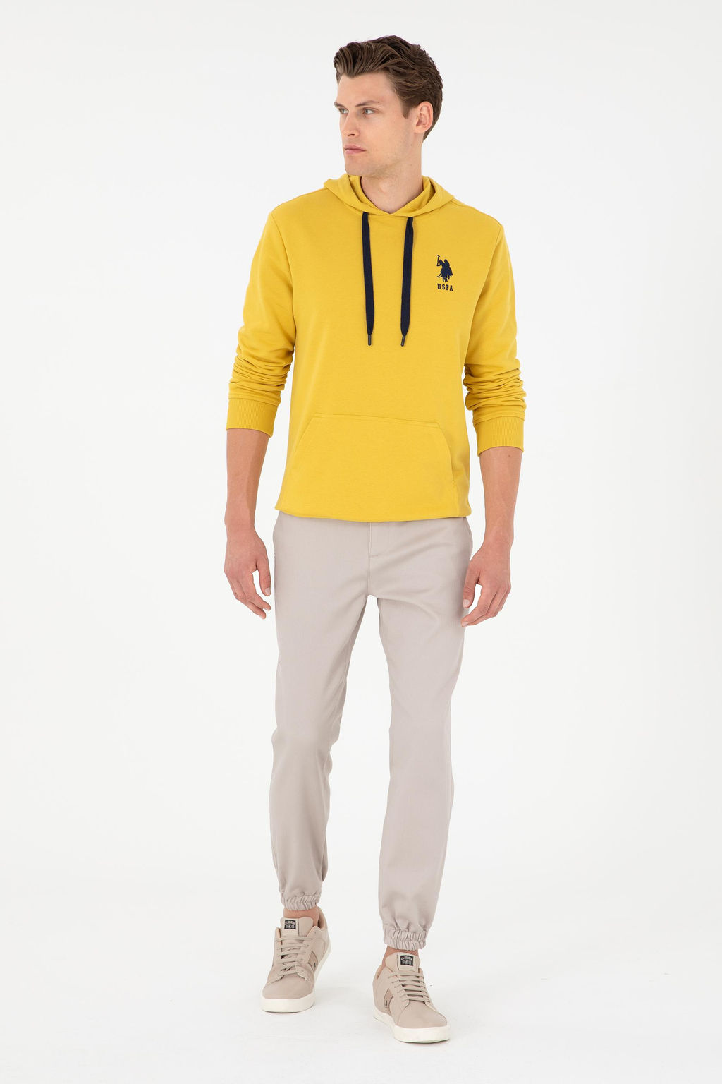 Мужской желтый базовый свитшот - U.s. polo assn фото 4