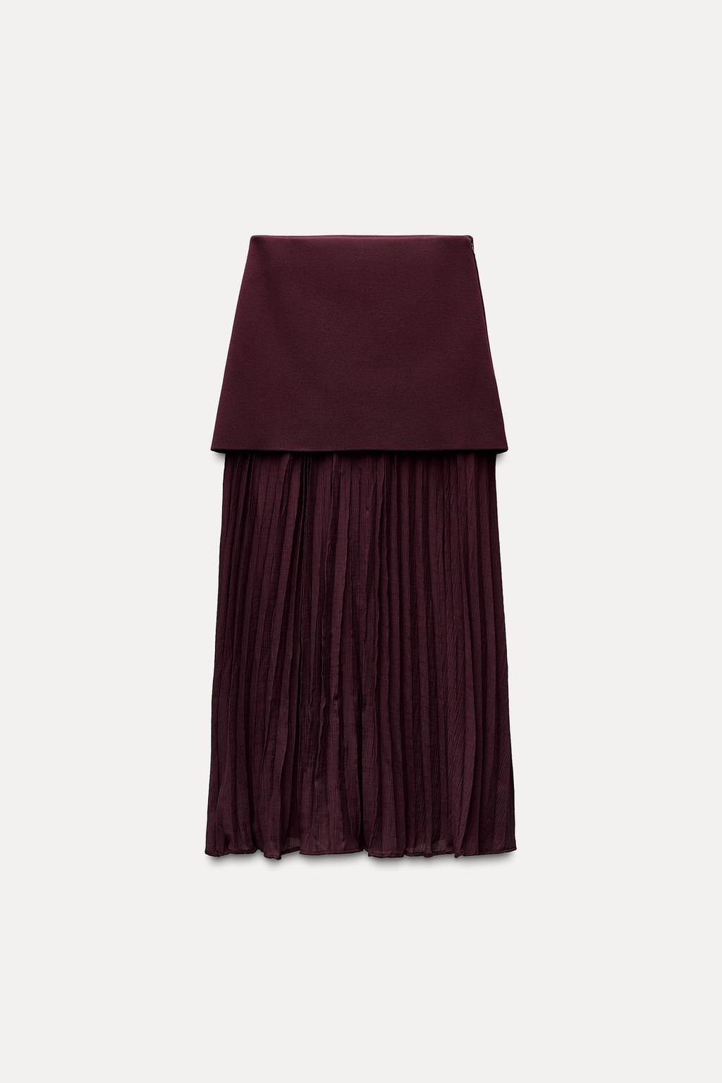 COMBINED PLEATED KNIT SKIRT - Zara фото 7