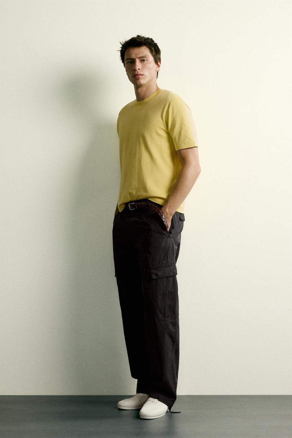 CAMISETA PUNTO REGULAR FIT / Amarillo claro - Zara фото 4
