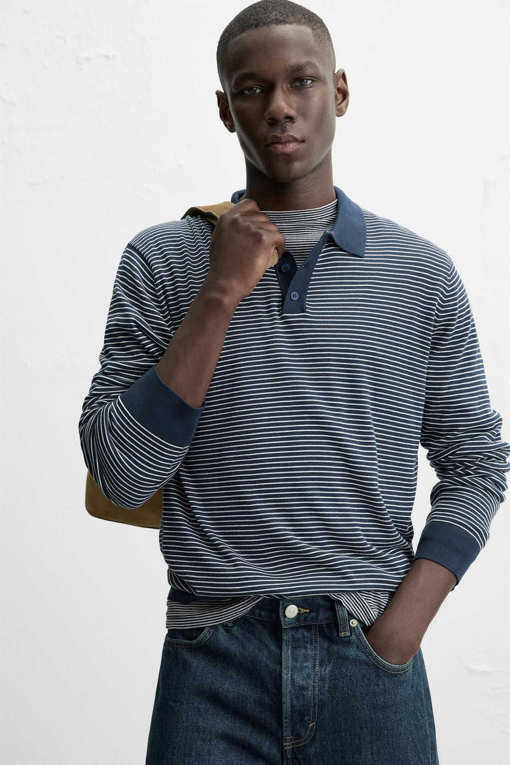 STRIPED KNIT POLO SHIRT - Zara фото 5