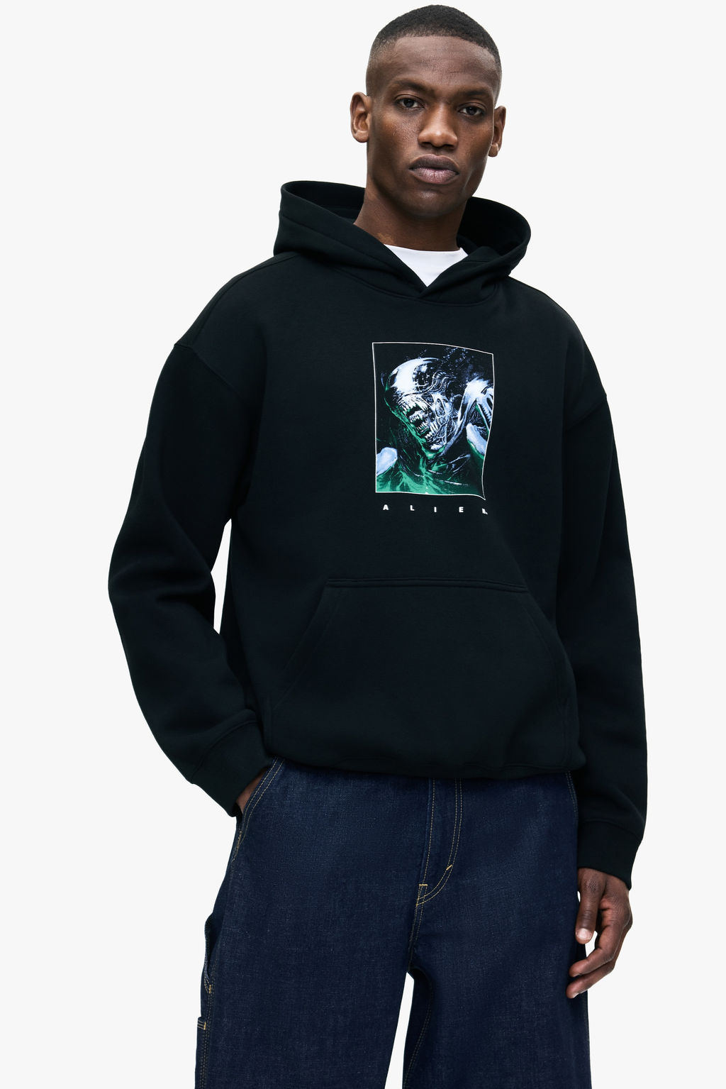 Sudadera estampada con capucha Loose Fit - H&m фото 9