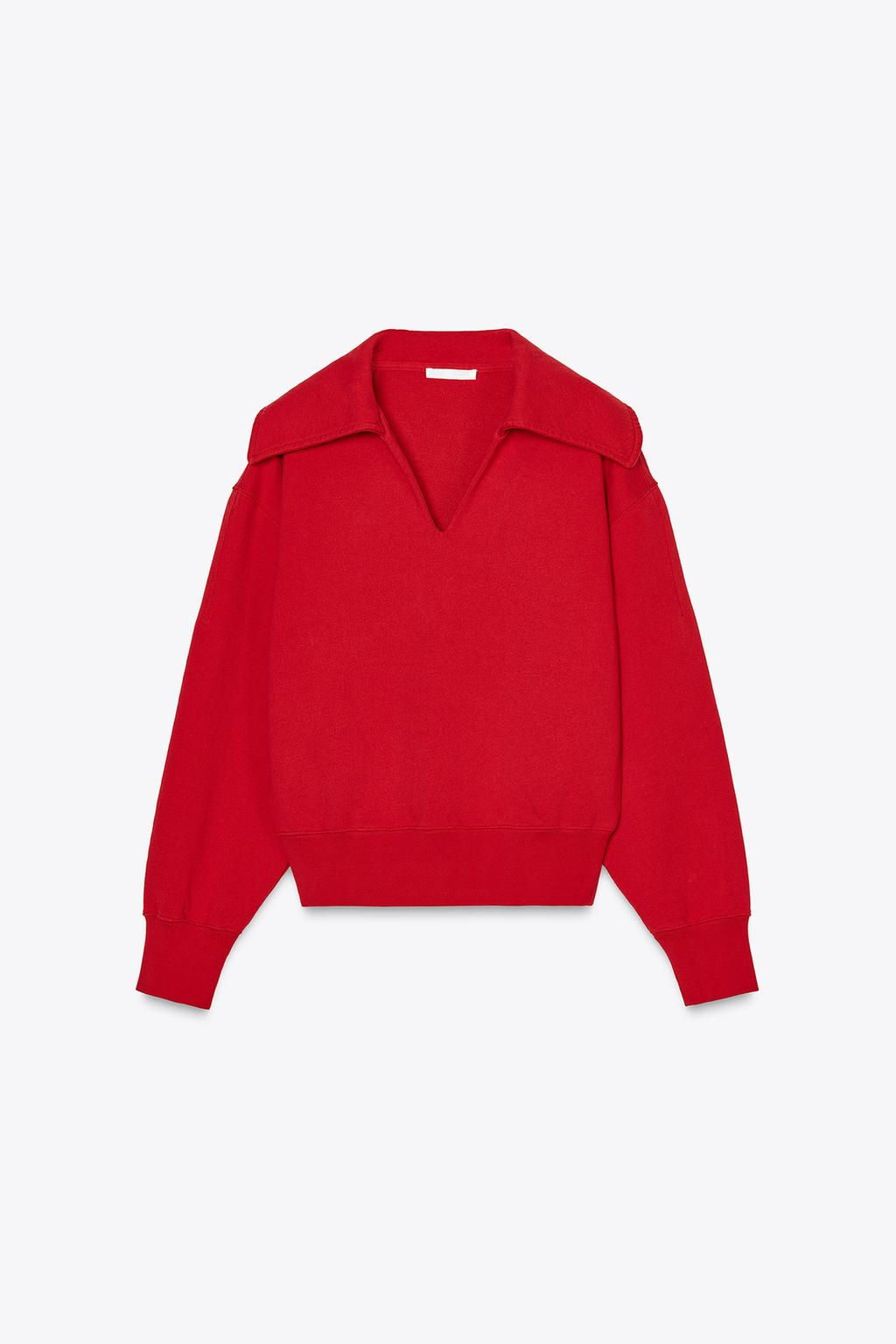MAXI COLLAR CROPPED SWEATSHIRT - Zara фото 5
