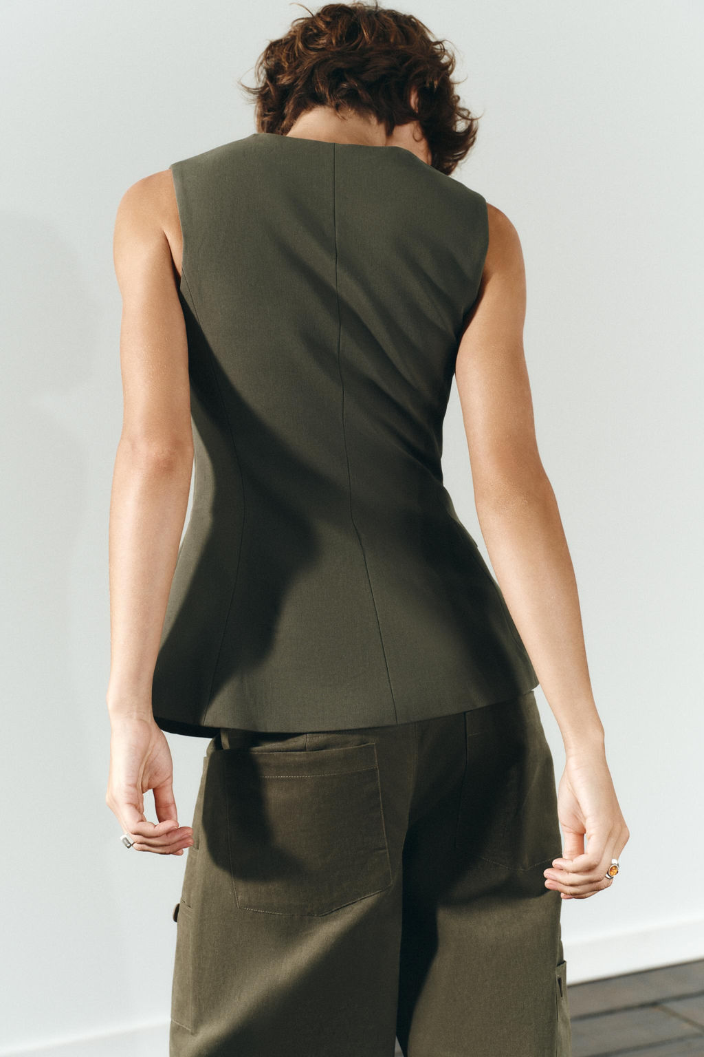 STRETCH COTTON TOP WITH POCKETS