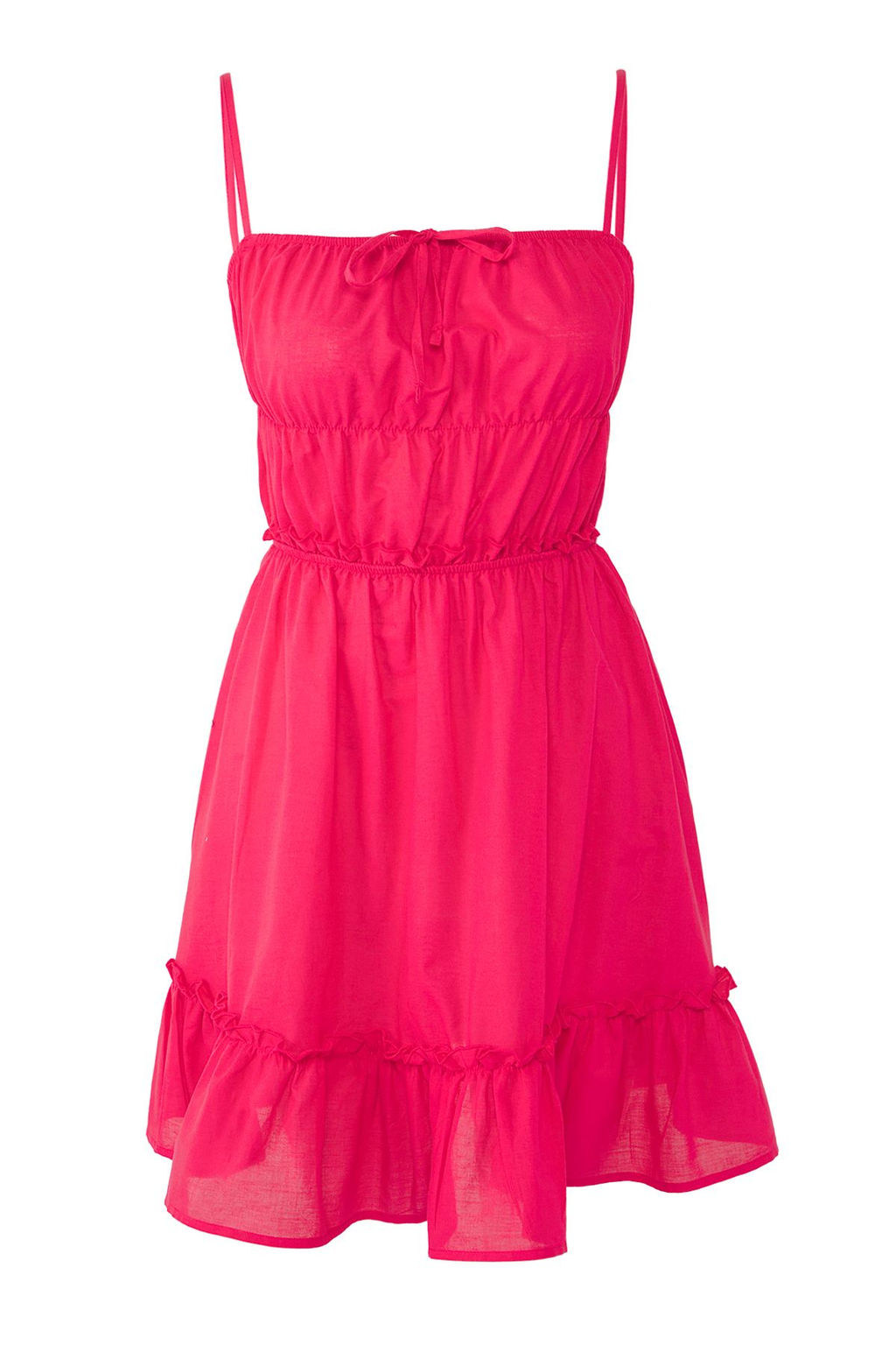 Pembe Dokuma Volanl? %100 Pamuk Plaj Mini Elbise TBESS25EL00120 - Trendyolmilla фото 5