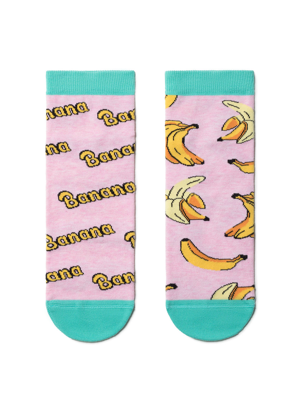 Цена за 2 пары. Носки Классические CONTE Хлопковые носки HAPPY c рисунками Бананы св.розовый - Conte elegant фото 2
