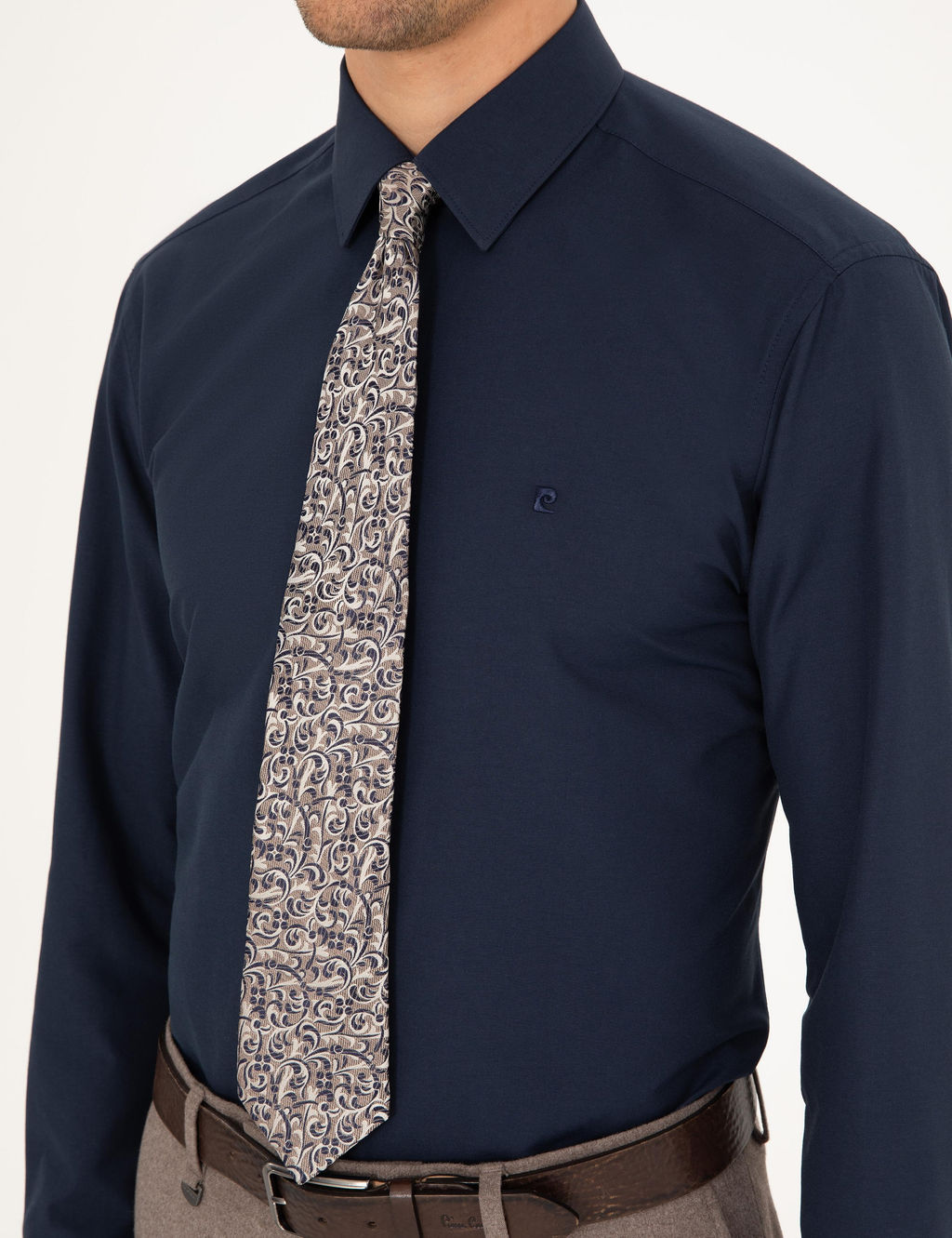 Lacivert Regular Fit Uzun Kollu Basic G_mlek