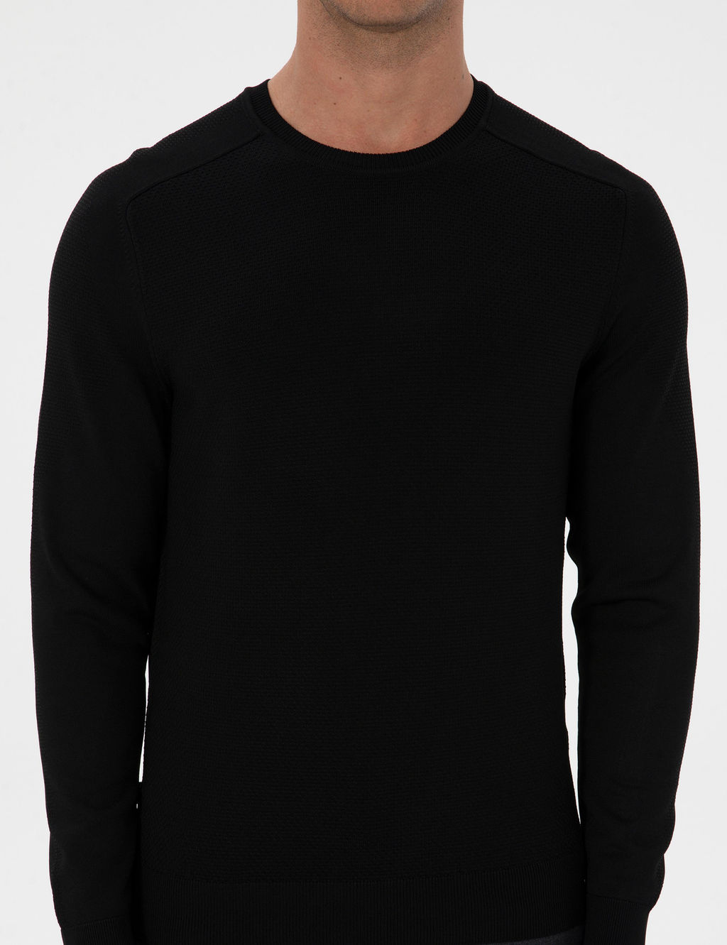 Siyah Slim Fit Bisiklet Yaka Triko Kazak - Pierre cardin фото 6