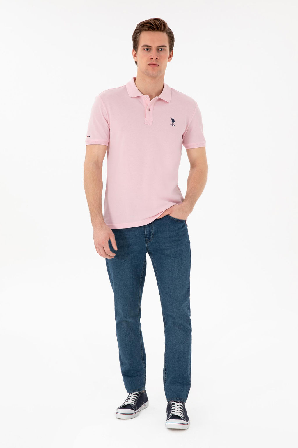 Erkek Slim Fit Polo Yaka A__k Pembe Basic Ti__rt Sepette S_rpriz _ndirim - U.s. polo assn фото 4