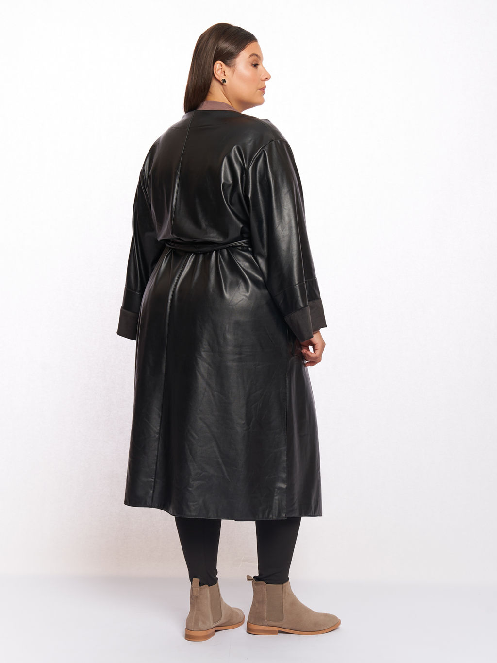 Плащ кожаный TKA05221BLK01