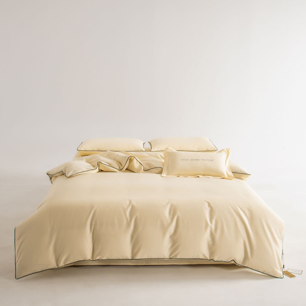 Комплект постельного белья Однотонный Сатин Элитный на резинке OCER010 180*200*30;160*200*30;140*200*30 Дуэт Семейный 4 Наволочки