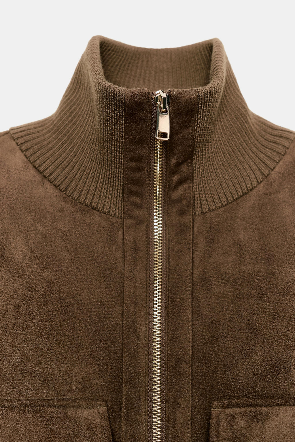 RIB HIGH-NECK BOMBER JACKET - Zara фото 9