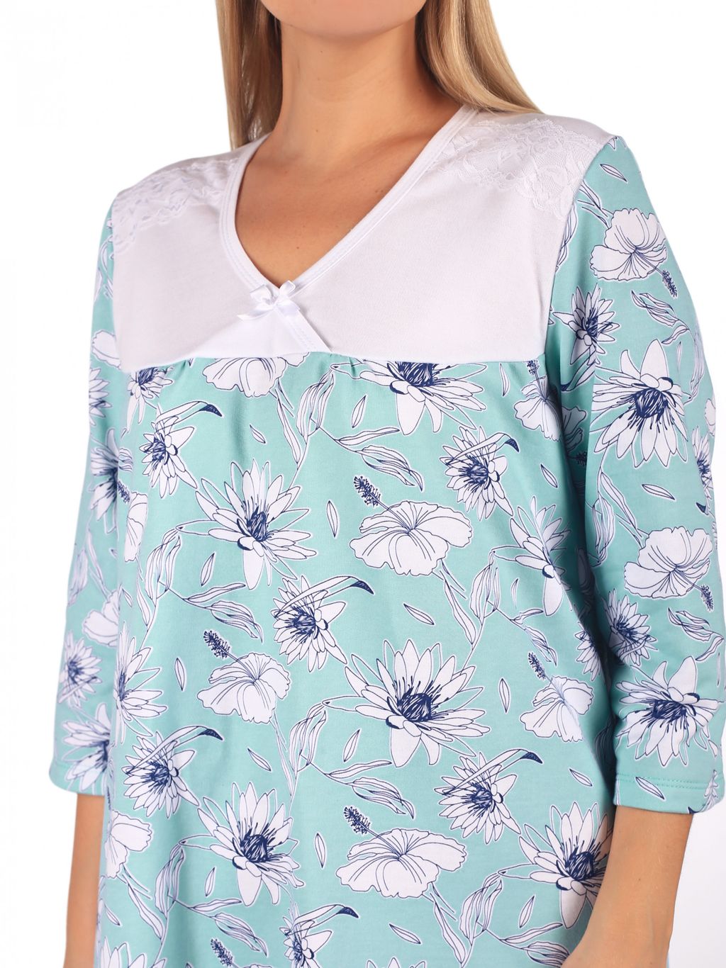 Ночная сорочка женская футер начёс "РАВШАНА" МЯТА