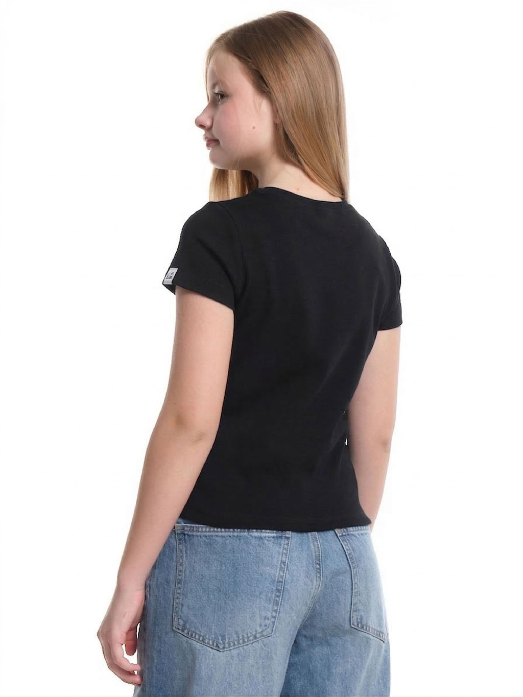 Футболка в рубчик 22-0210 черный