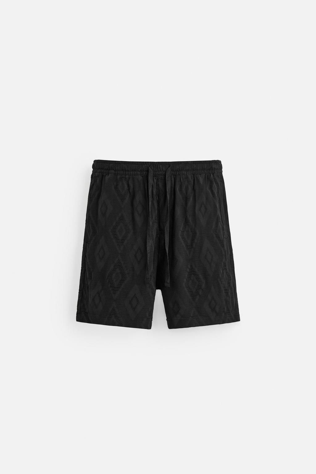 GEOMETRIC PRINT JACQUARD BERMUDA SHORTS - Zara фото 17