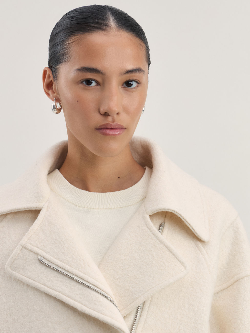 Полупальто-косуха из шерстяной ткани / Zarina  фото 6