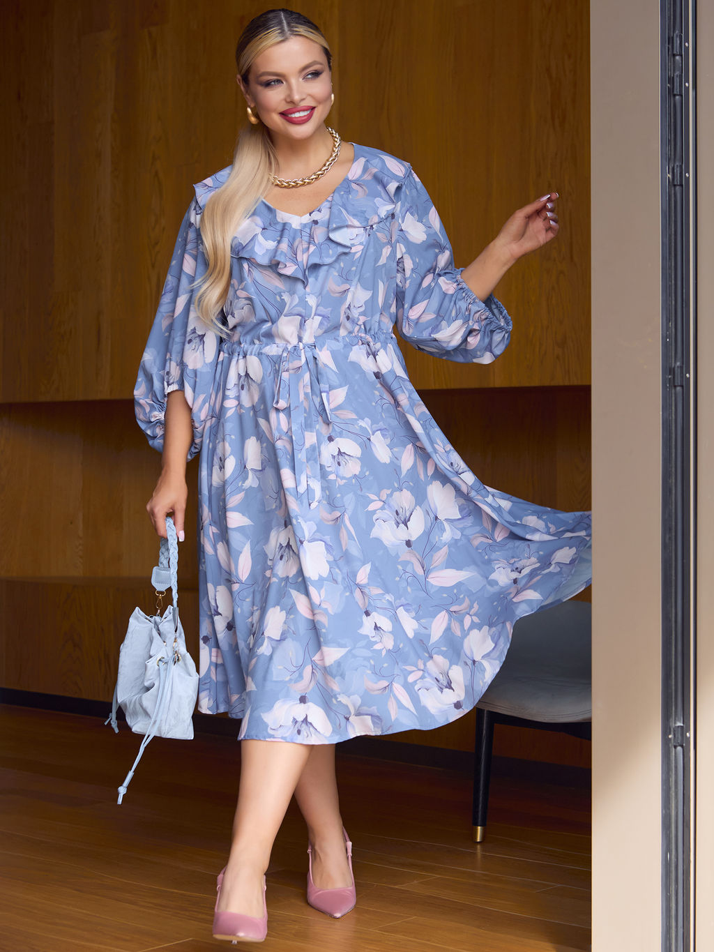 Платье 0327-1п синий - Dora фото 31